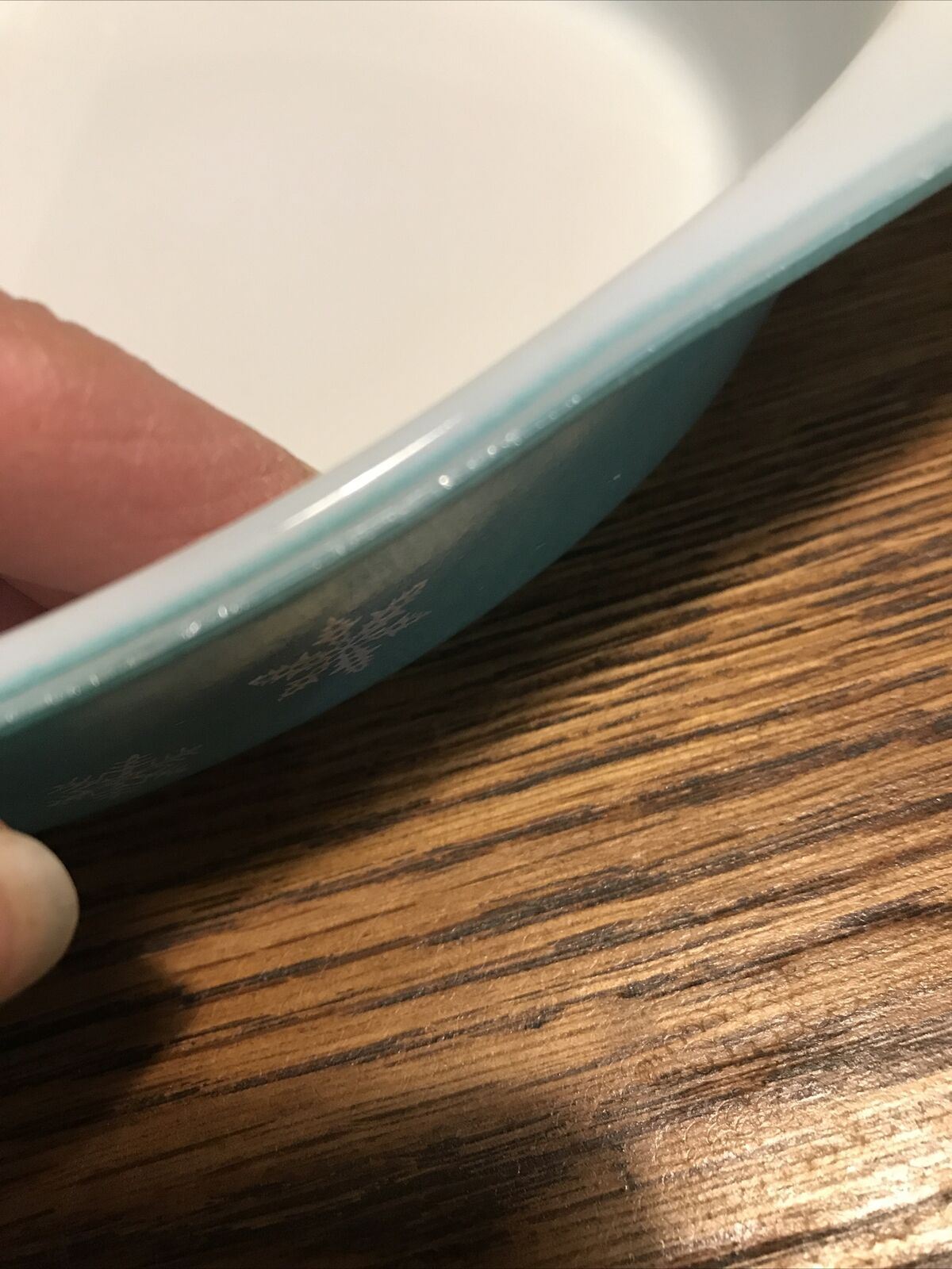 Vintage Pyrex Christmas Serving Bowl. Divided Oval Dish. Turquoise Gaiety Snowflake Design.
