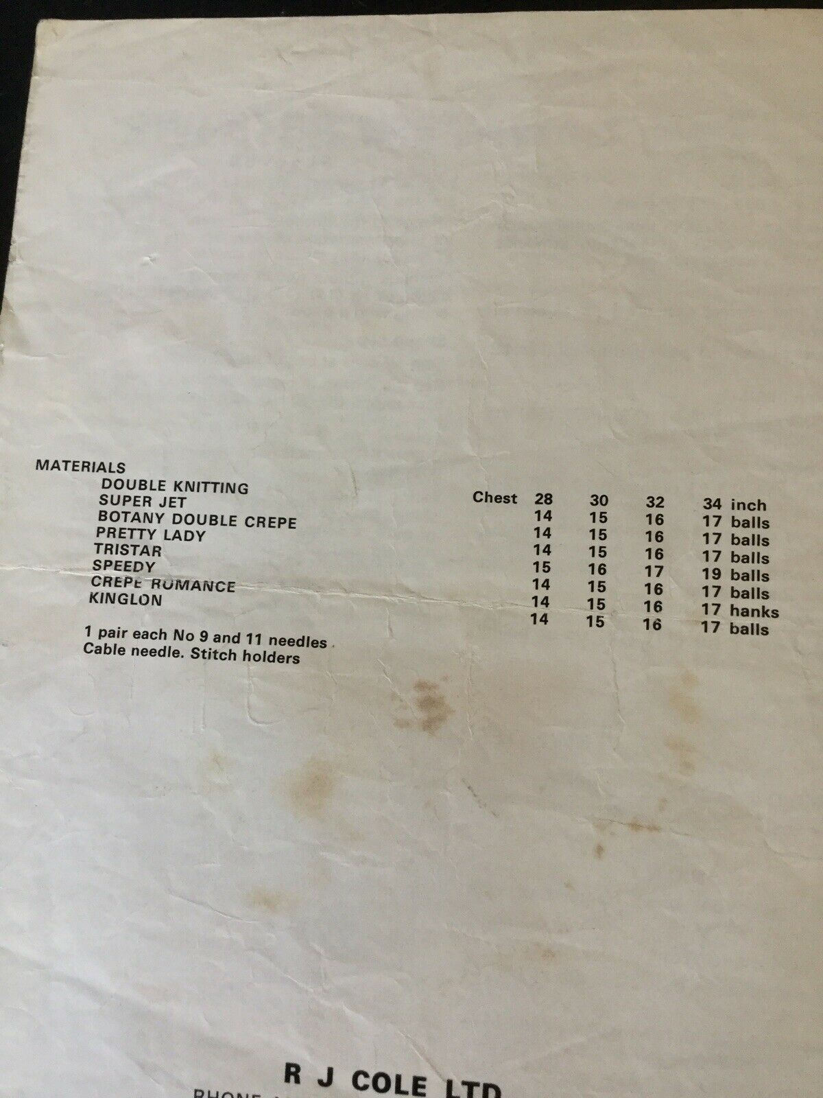 Vintage 1970s King Cole Knitting Pattern. Boys Crew Or V Neck Jumper Sweater 28-34” Chest