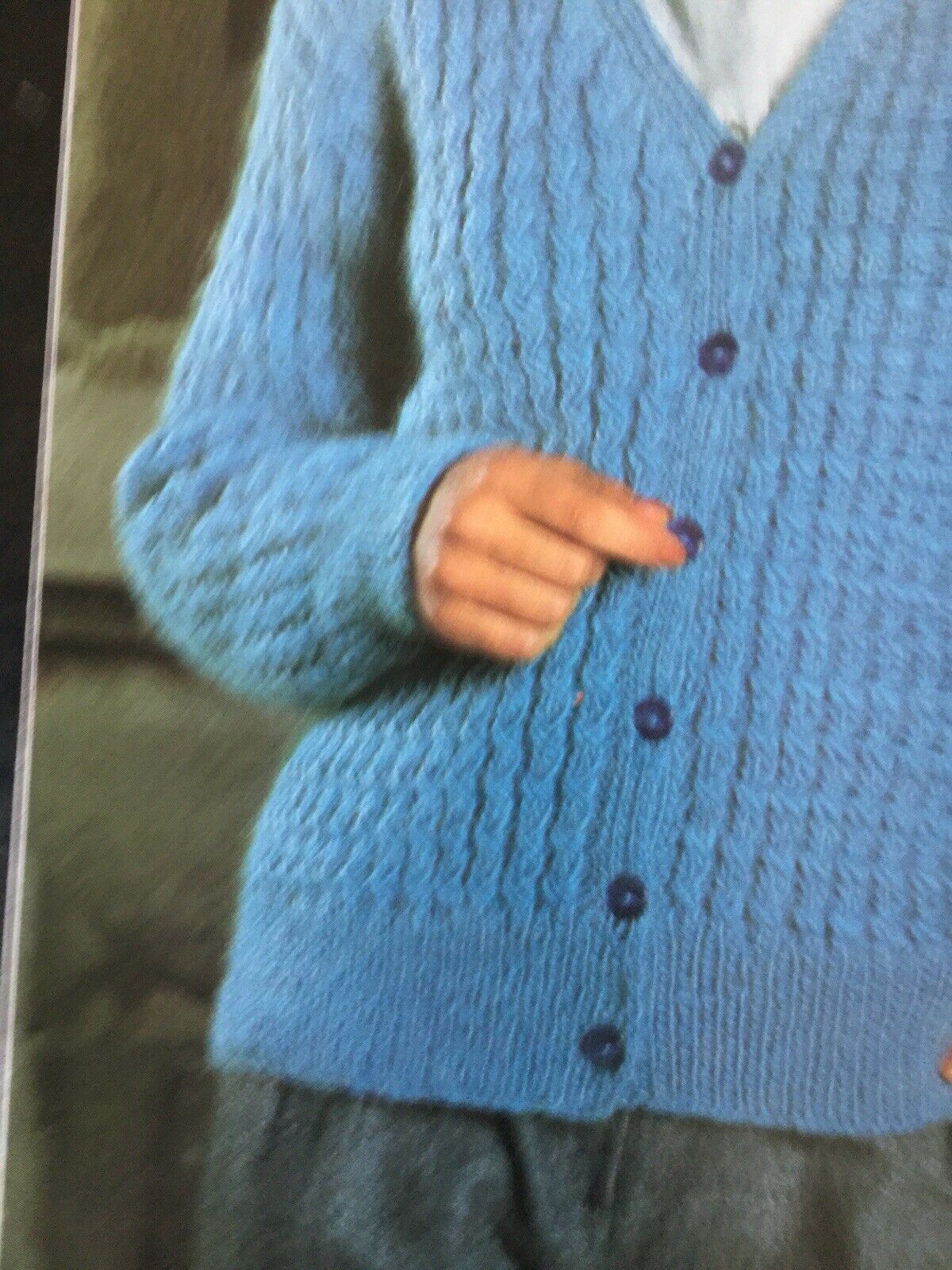 Vintage Knitting Pattern Ladies Cardigan Rosebud Rib 3 Suisses 30-40”