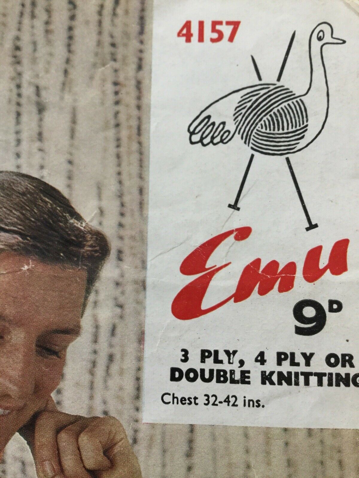 Vintage Knitting Pattern 1960s Mans V Neck Sweater Jumper Emu 4157 Chest