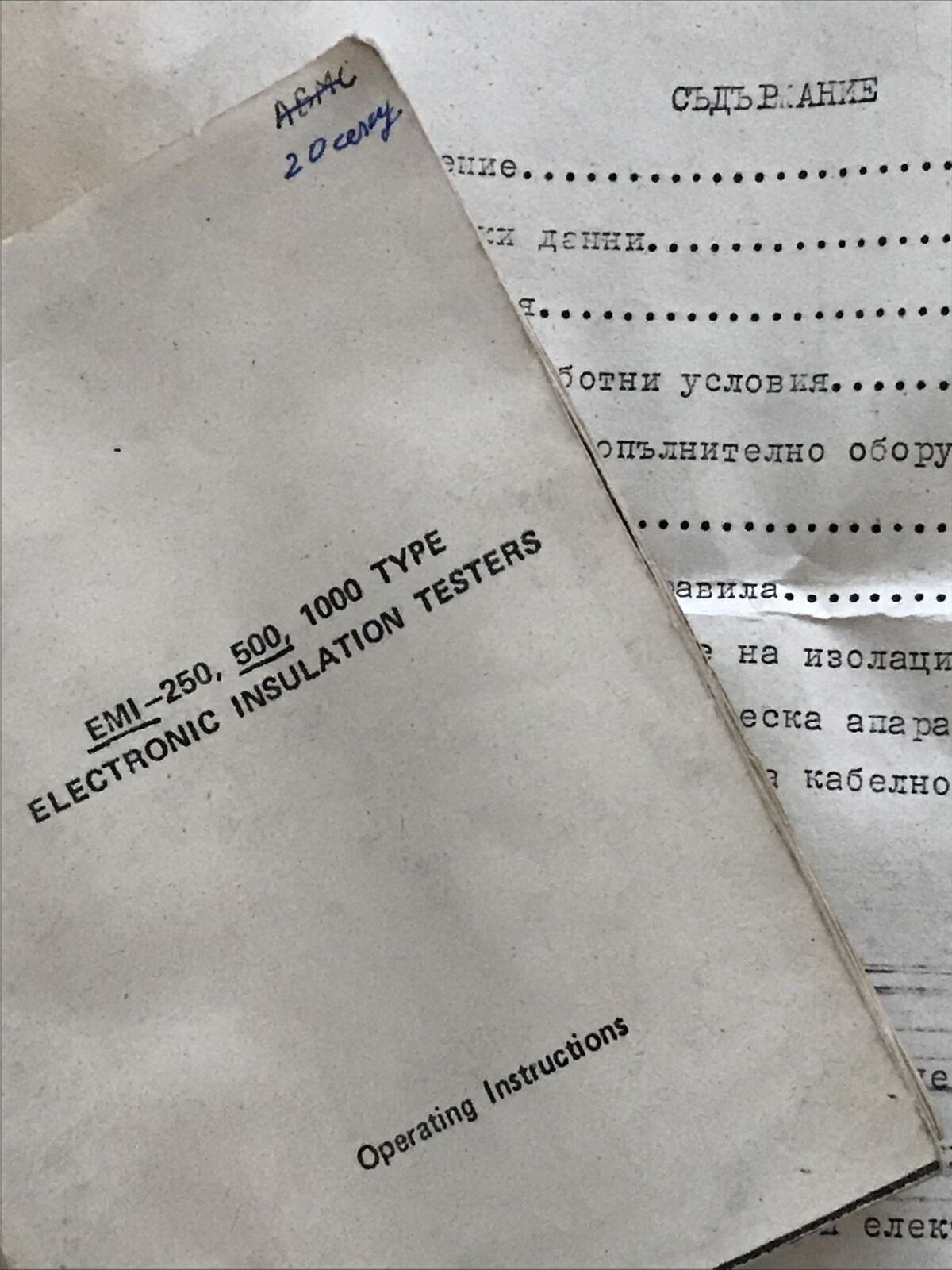 Vintage Electronic Insulation Tester EMI-500 With Case & Original Instructions 70s 80s Obrme Metrol