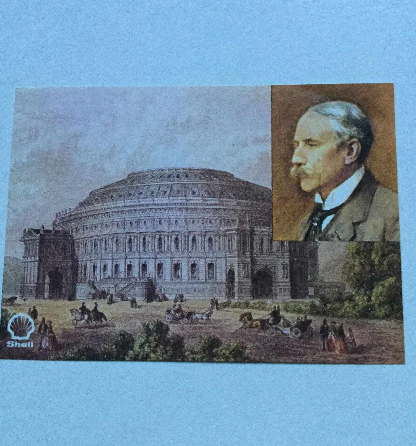 Sir Edward ELGAR and Royal Albert Hall - Great Britons Collectible Shell Card - 1972 - Vintage 70s