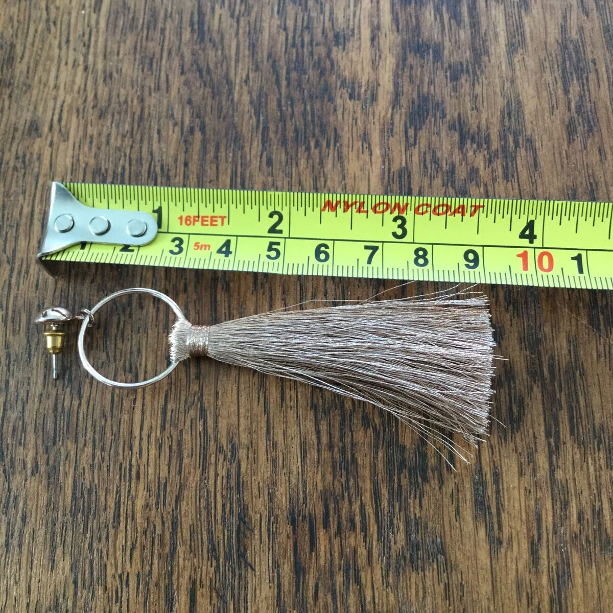 Large Dangle Tassel Earrings. Gold Tone. Champagne / Pale Pink Tassels. Festival, Party, Fun.