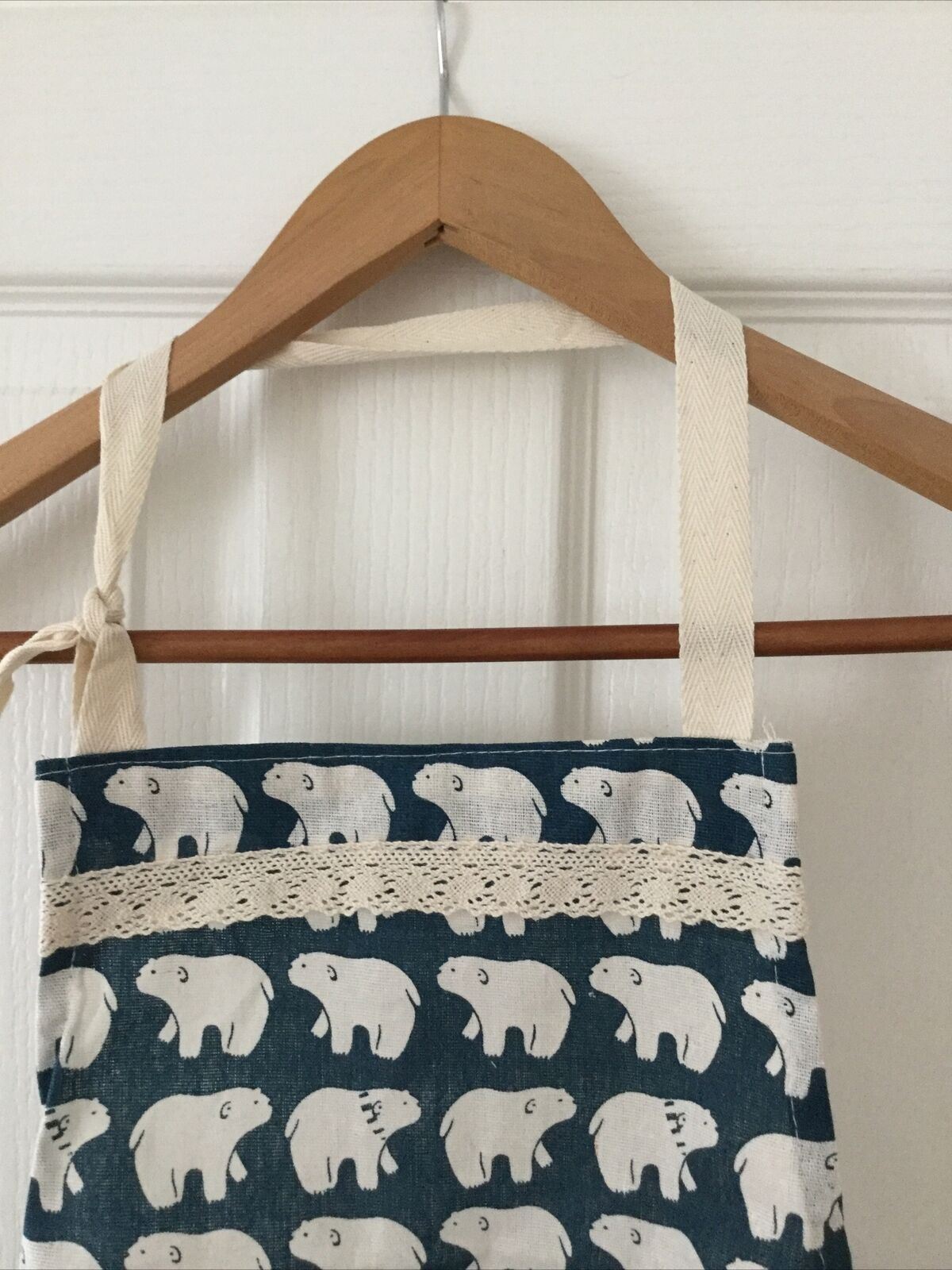 Womens Vintage Style Retro Polar Bear Apron. Teal Blue Green And Cream. Bnwot