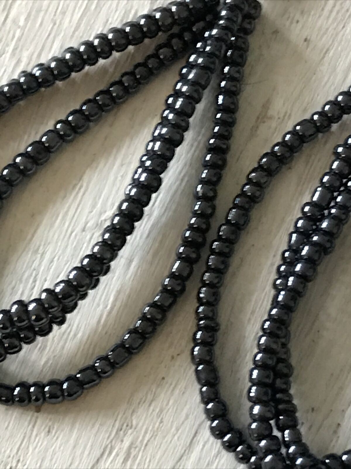 Long Multi Strand Beaded Drop Earrings. Grey. Loopy. Dressy Modern Elegant. Pierced ears.