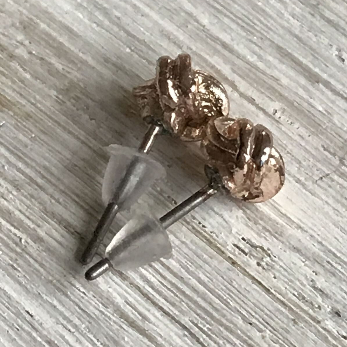 Small Knot Stud Earrings. For pierced ears. Gold Tone. Dainty Classic Lovely Gift