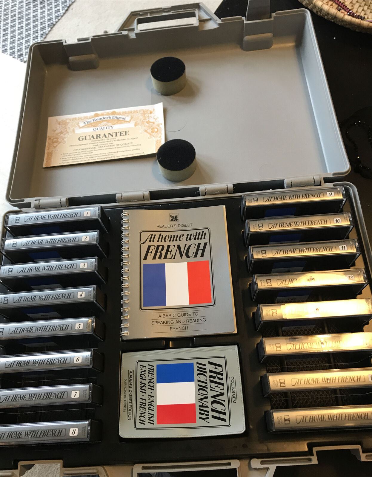 Vintage French Language Course On Cassette Tapes - In Carry Case - Readers Digest 1980s