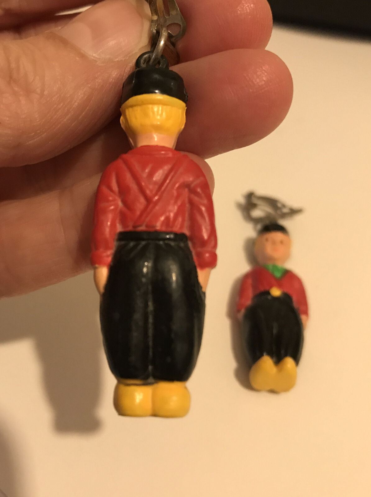 Dutch Boy In National Costume. Vintage Clip On Earrings. Kitsch Fun Retro