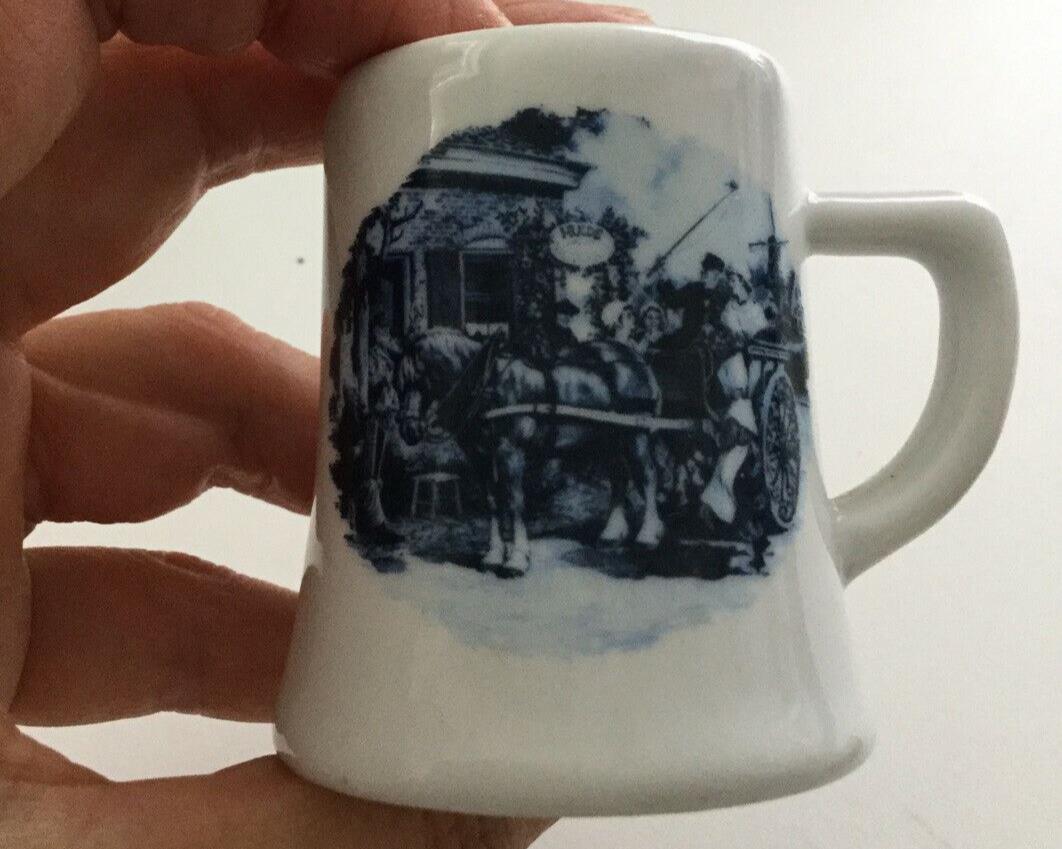 Delft Blue Pottery Miniature Tankard Beer Stein. Horse And Cart Ter Steege Retro
