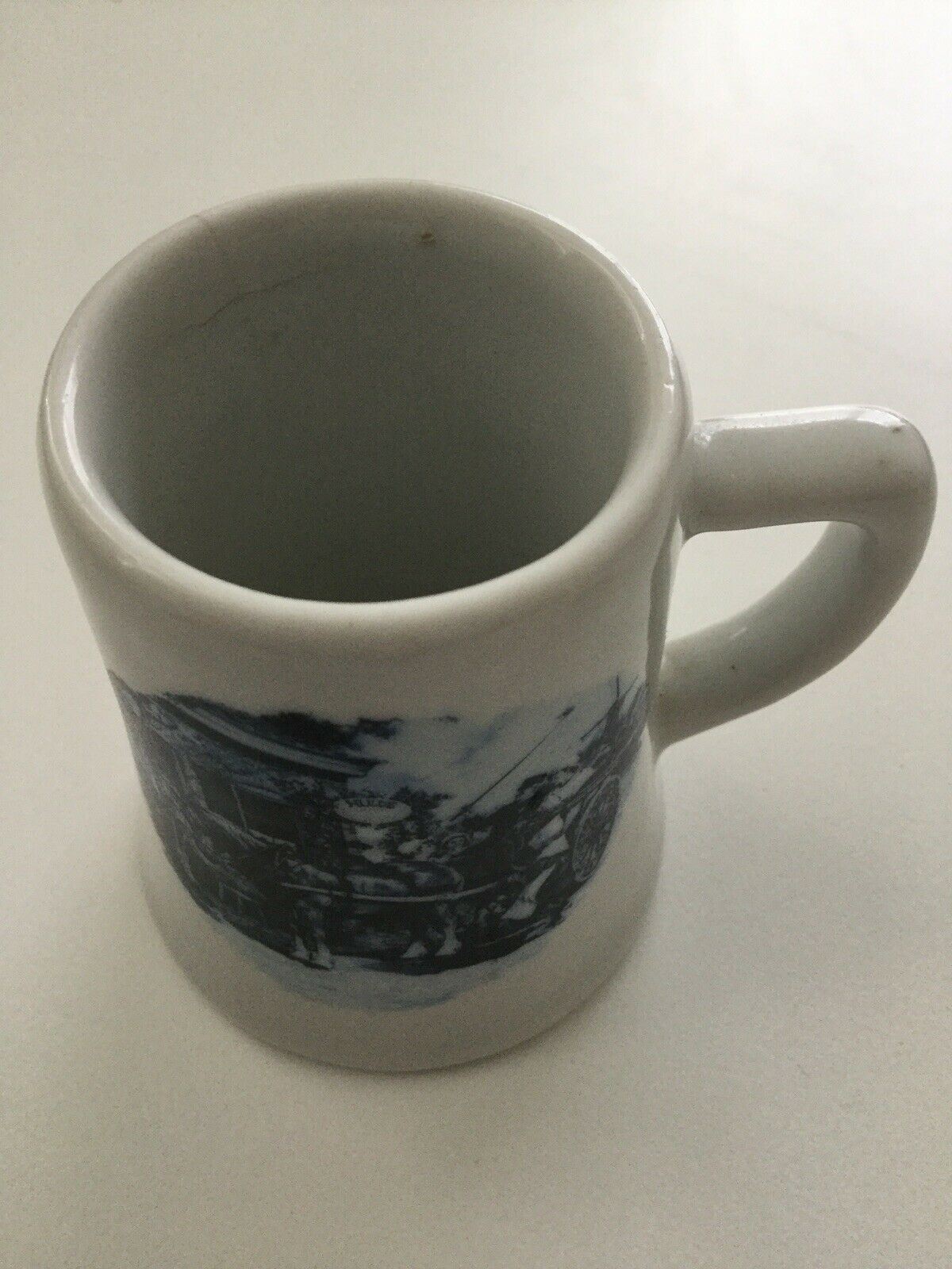 Delft Blue Pottery Miniature Tankard Beer Stein. Horse And Cart Ter Steege Retro