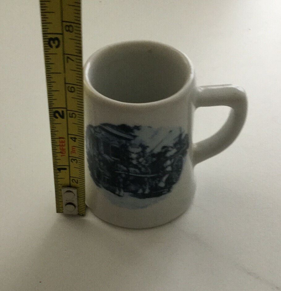 Delft Blue Pottery Miniature Tankard Beer Stein. Horse And Cart Ter Steege Retro