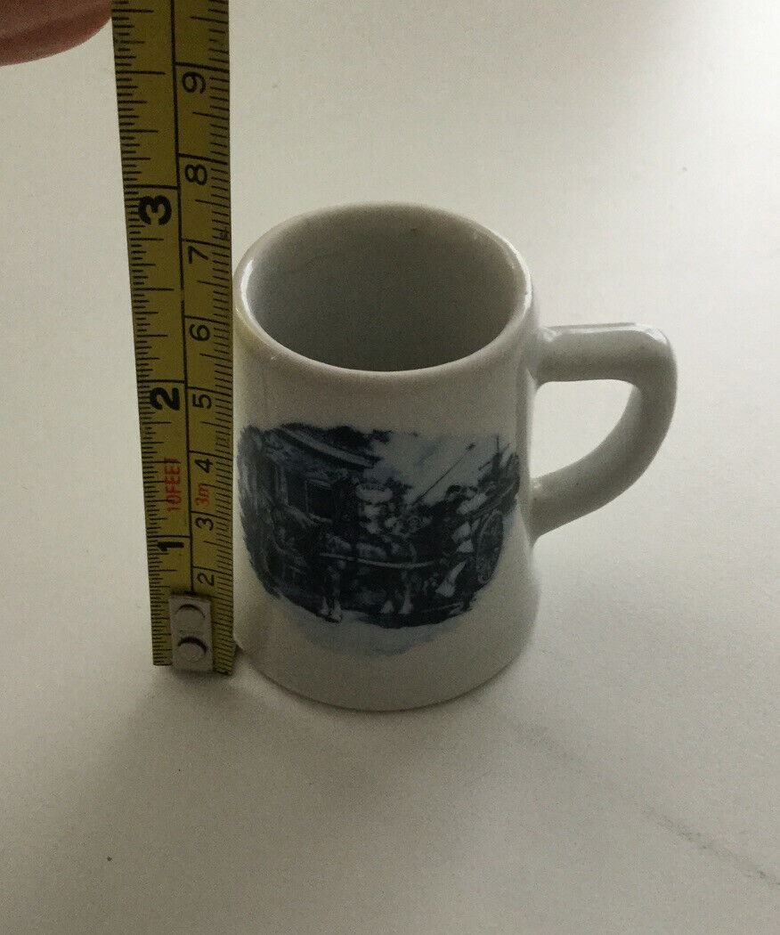 Delft Blue Pottery Miniature Tankard Beer Stein. Horse And Cart Ter Steege Retro