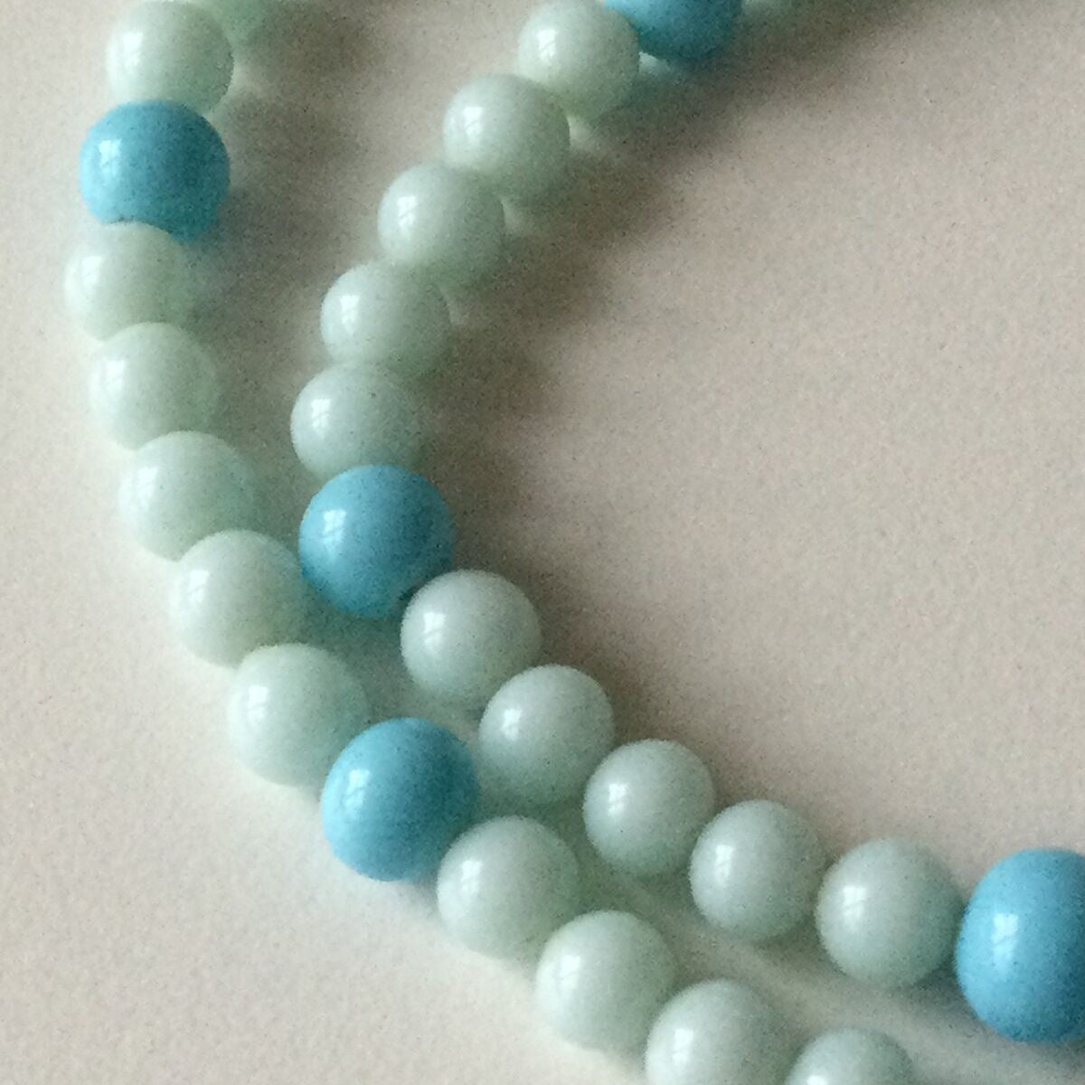 Pretty Pale Blue Vintage Bead Necklace - Dainty - 18” - Valentines Day - Mothers Day