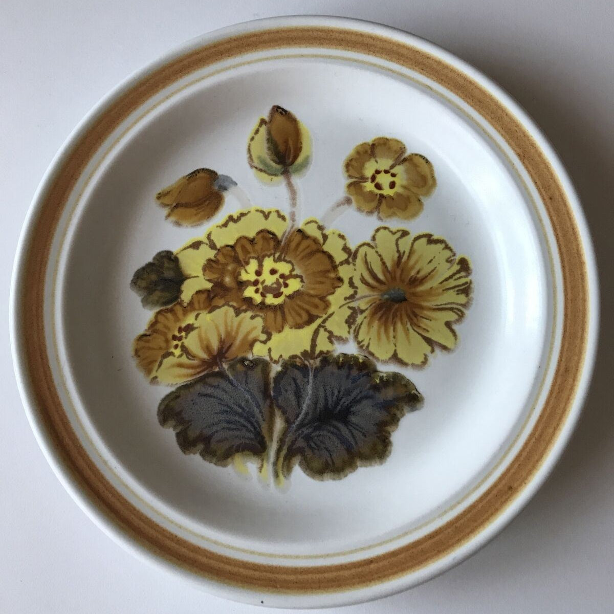 Vintage Royal Doulton Forest Glen side plate - Retro Lambeth 1973 70s Brown Yellow 17cm.
