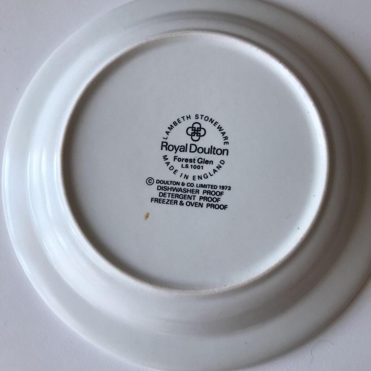 Vintage Royal Doulton Forest Glen side plate - Retro Lambeth 1973 70s Brown Yellow 17cm.