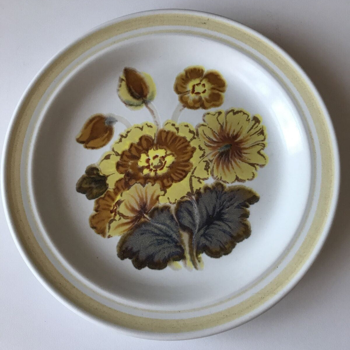 VintageRoyal Doulton Forest Glen plate. Retro Lambeth 1973 70s Brown Yellow 17cm
