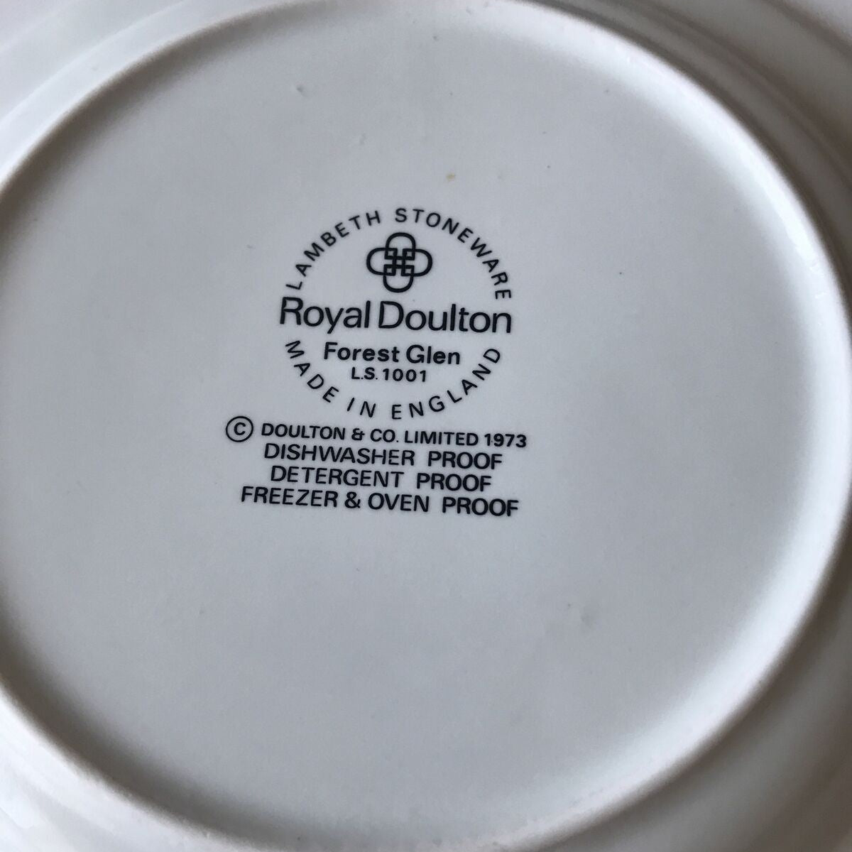 VintageRoyal Doulton Forest Glen plate. Retro Lambeth 1973 70s Brown Yellow 17cm