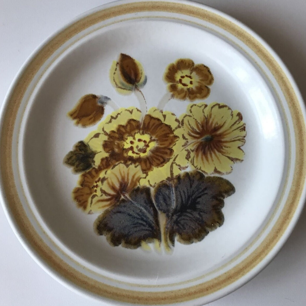 Vintage Royal Doulton Forest Glen 7" 17 cm side plate. Retro Lambeth 1973 70s Brown Yellow