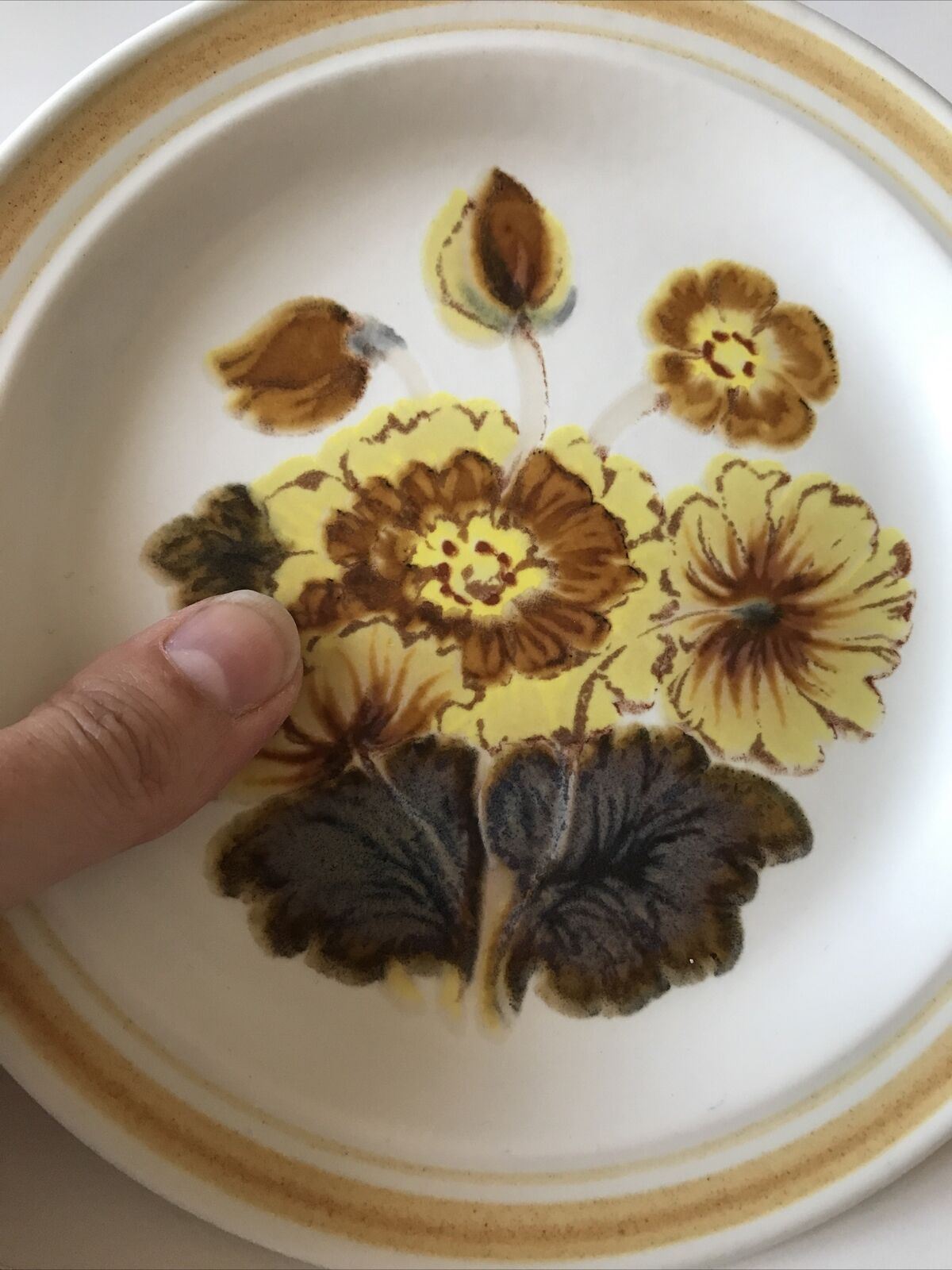Vintage Royal Doulton Forest Glen 7" 17 cm side plate. Retro Lambeth 1973 70s Brown Yellow