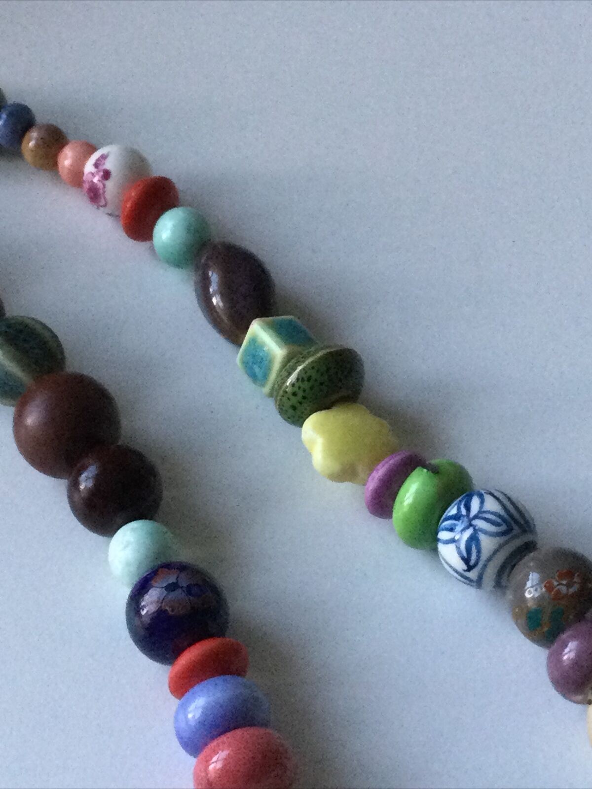 Unusual Mulicoloured Bead Necklace. Short. Different Style Beads. Quirky