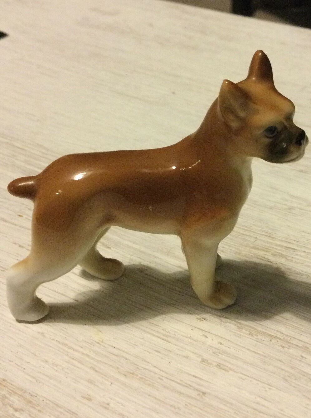 Boxer Dog Miniature Bone China Ornament Figurine Dog Lovers Gift Approx 6.5 cm