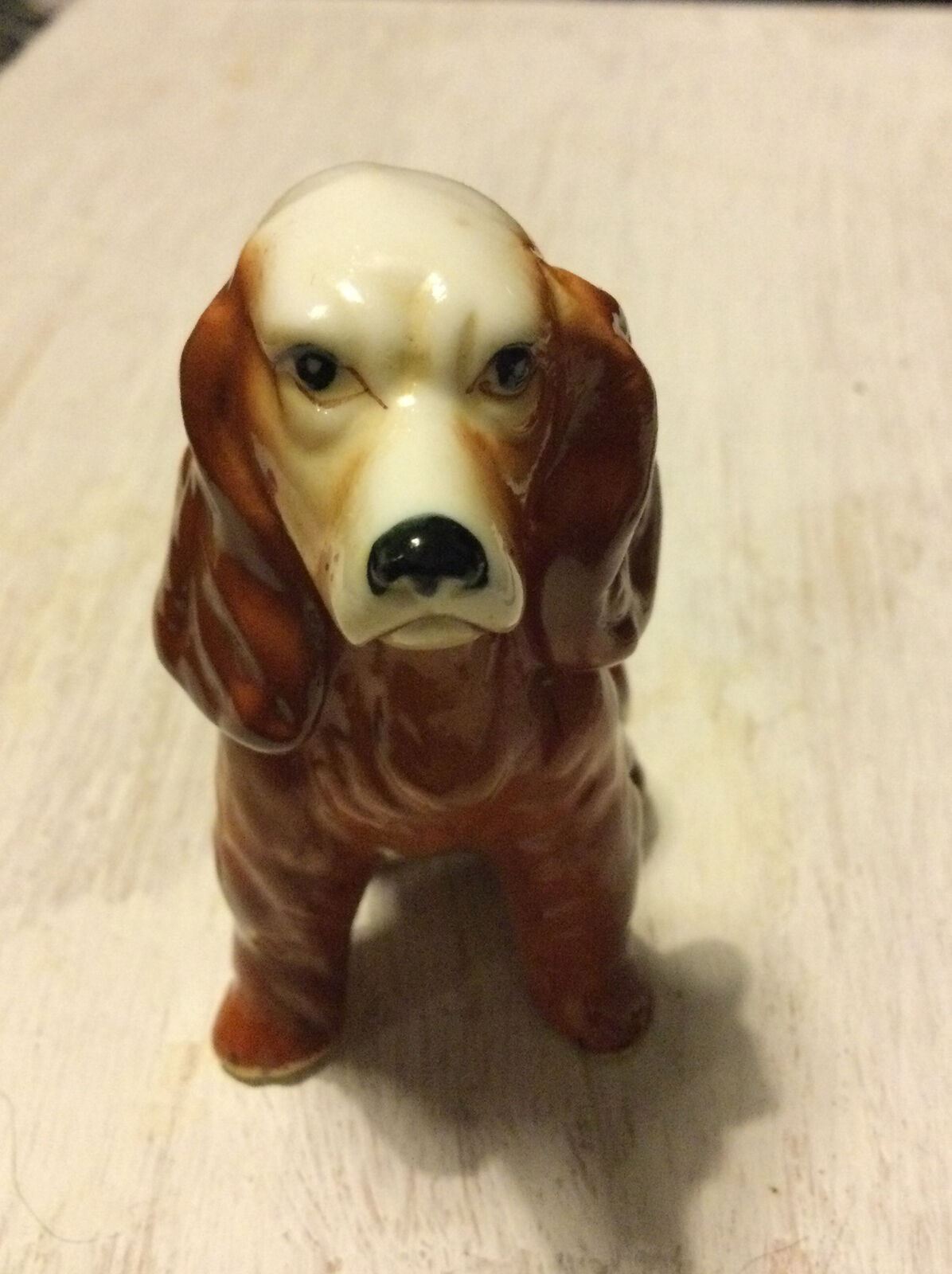 Spaniel Dog Brown and White Ornament / Figurine. Dog Lovers Gift. Approx 8 Cm