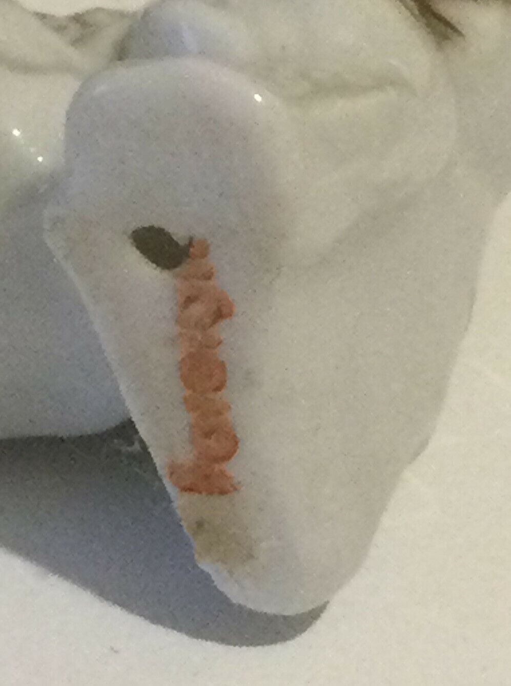 Funny Little Kitsch Miniature Pup Dog Ornament Figurine. Brown And White.