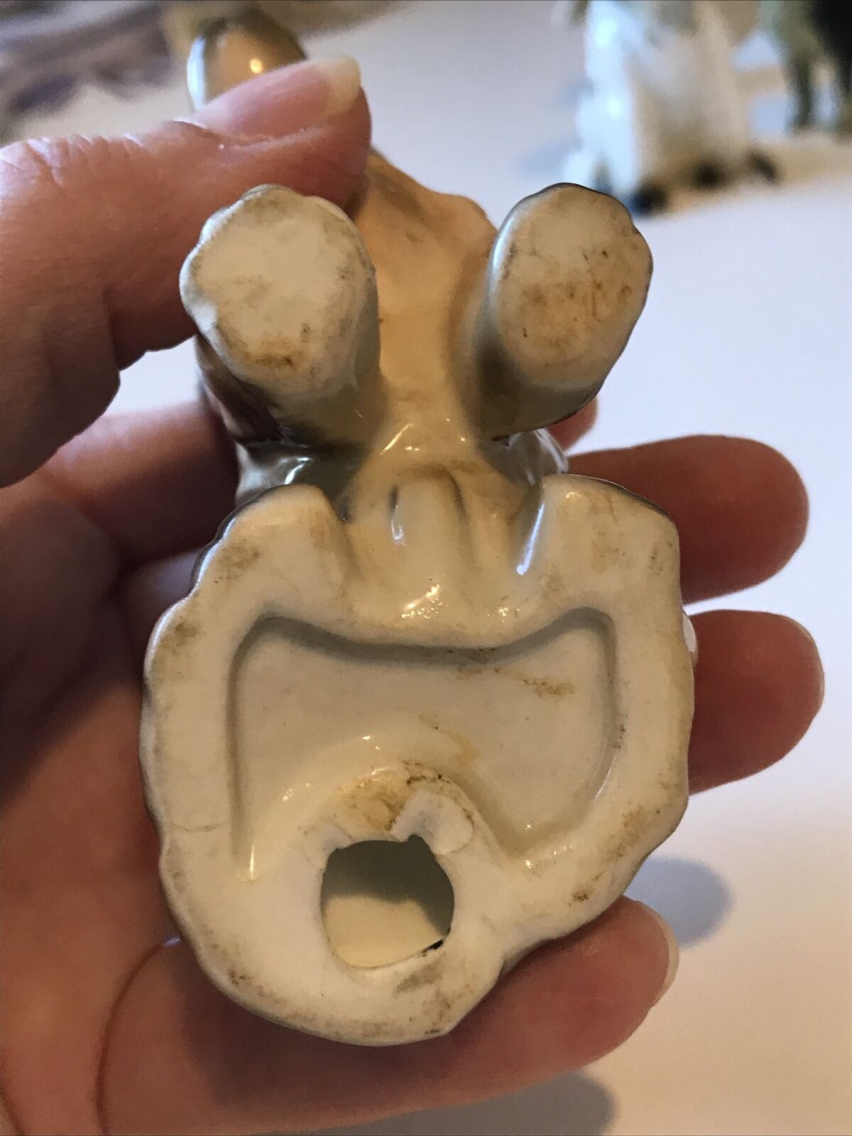 German Shepherd Puppy? Dog Ornament Figurine. Sitting. Retro