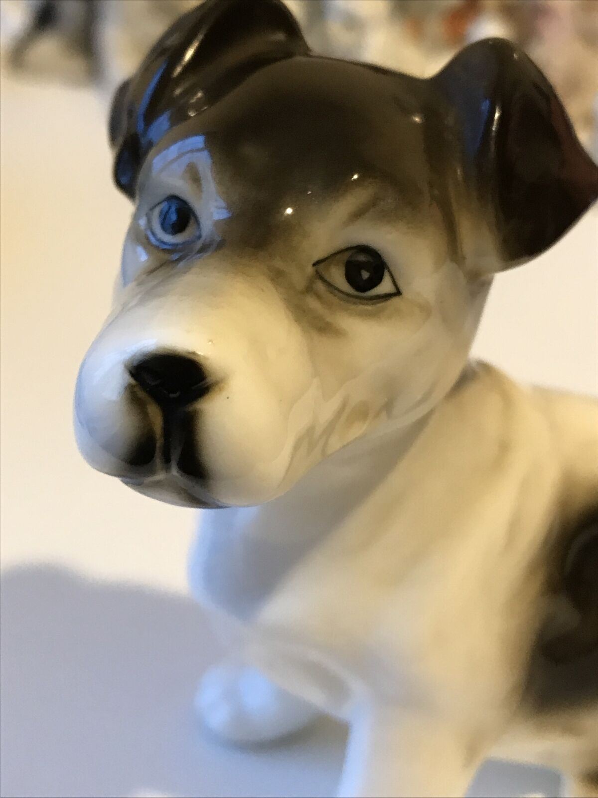 Brown And White Puppy Dog Ornament. Jack Russell? Sitting. Approx 11cm High