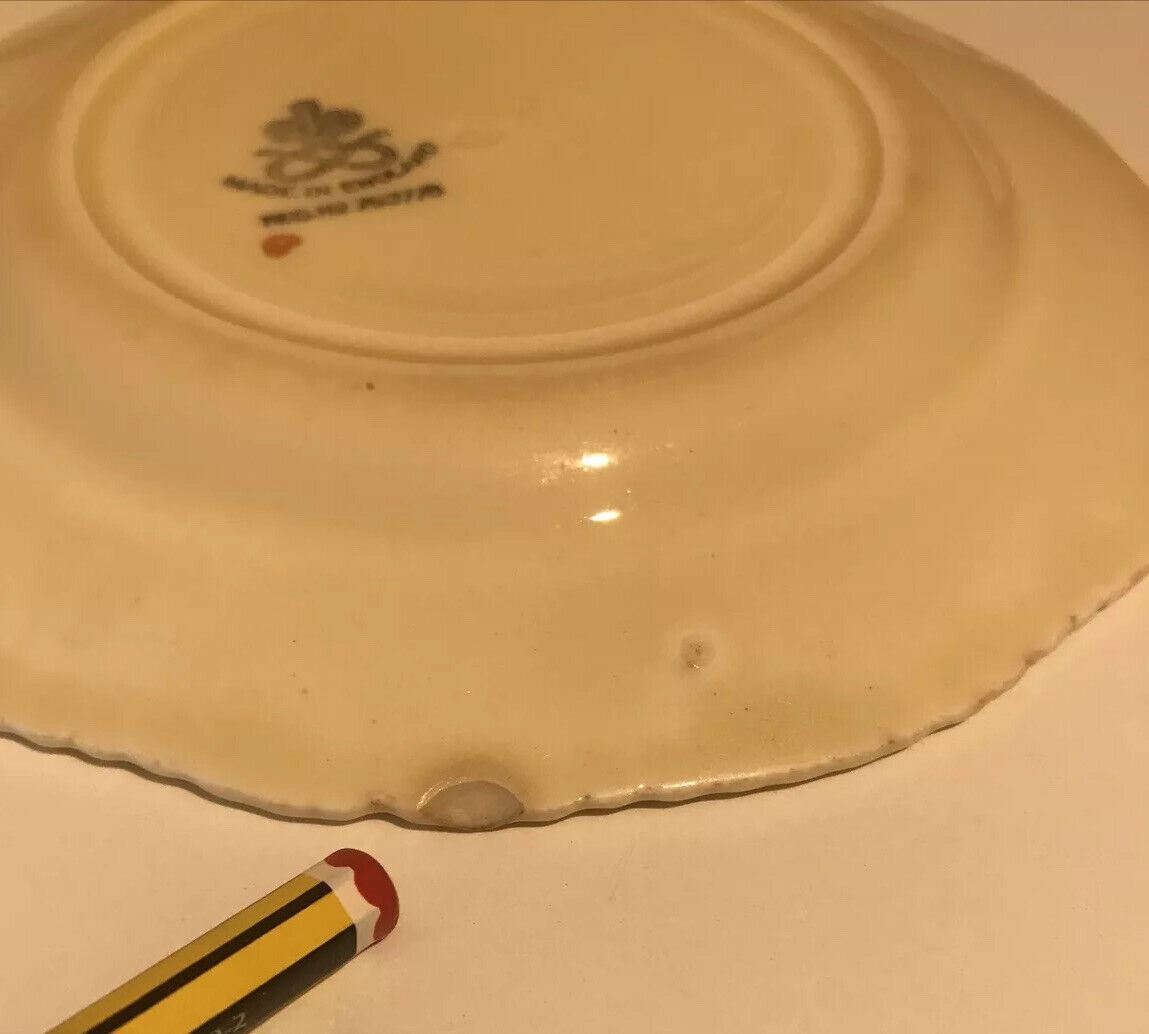 Vintage Royal Stafford Art Deco Trio. Cup Saucer and Plate. Floral Cheerful. 1930s. Cream Orange Black