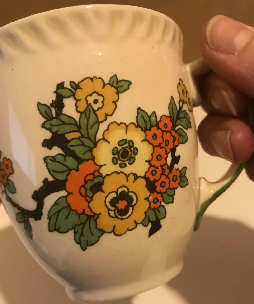 Vintage Art Deco Small Jug Creamer Milk Floral Cheerful Royal Stafford 1930s