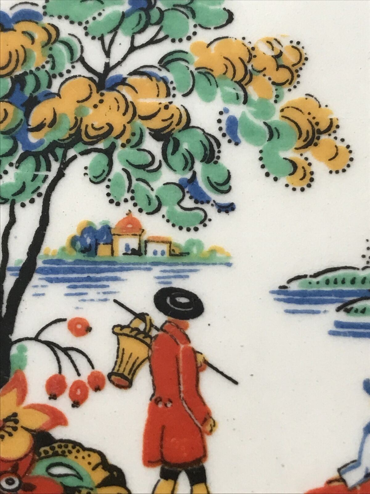 Set Of 6 X Tea Plates - Swinnertons Hampton - Vintage 30s/40s Art Deco - Chinese Scene