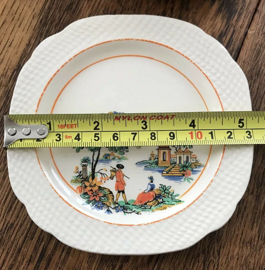 Set Of 6 X Tea Plates - Swinnertons Hampton - Vintage 30s/40s Art Deco - Chinese Scene