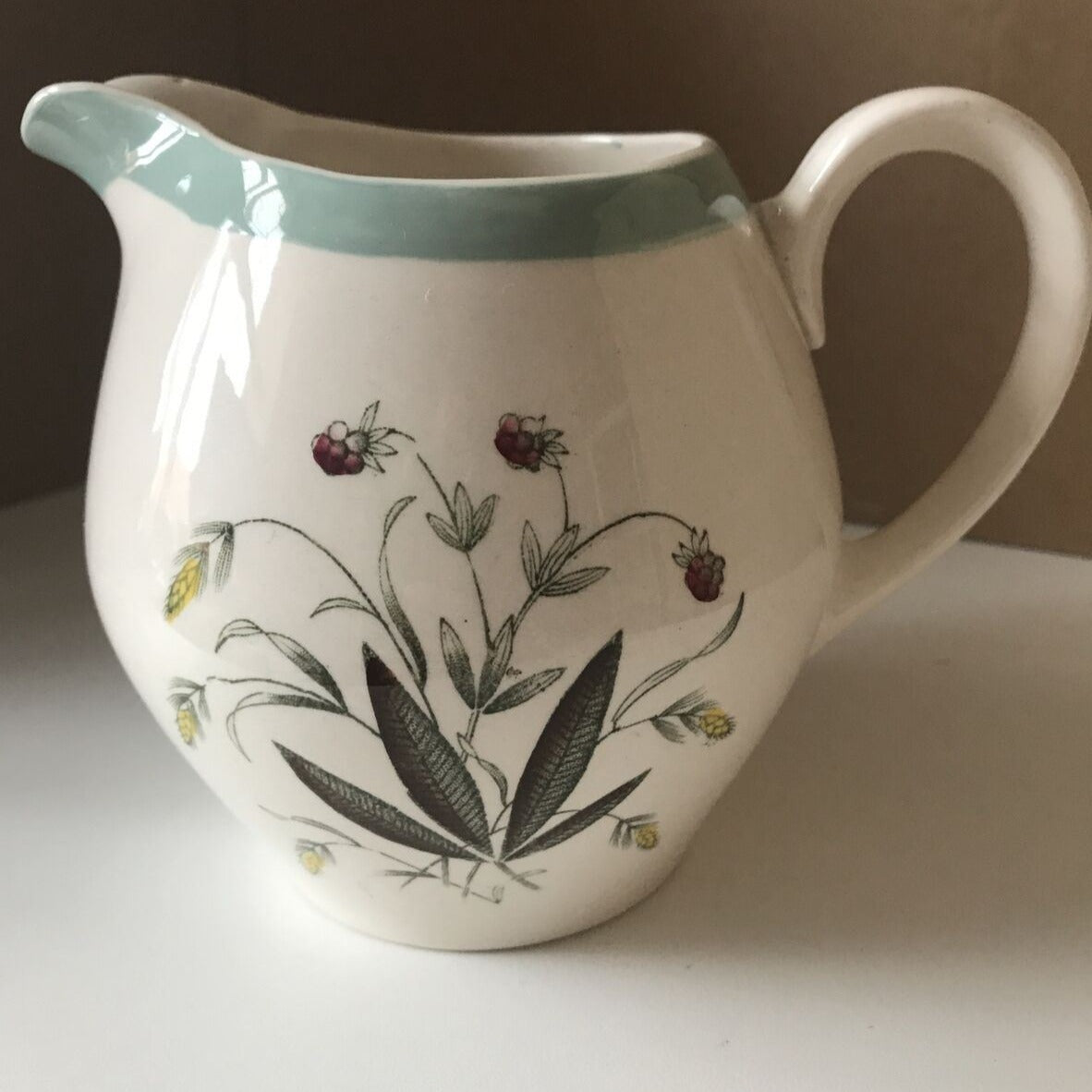 Mid Century 1950s Jug. Crown Goldendale Hedgerow Design. English Countryside.