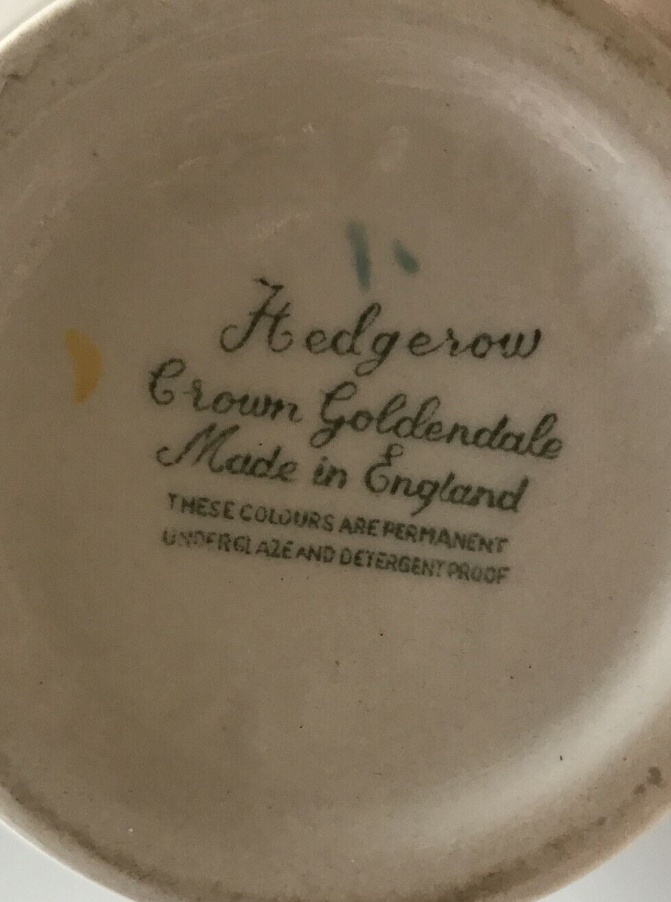 Mid Century 1950s Jug. Crown Goldendale Hedgerow Design. English Countryside.