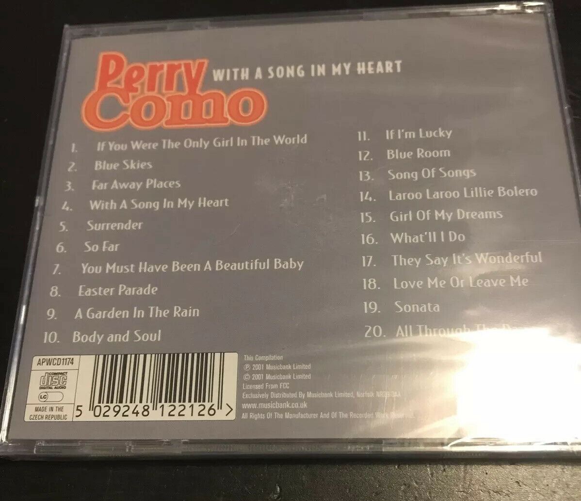 With a Song in My Heart - Perry Como (2004) (CD) Blue Skies, Faraway Places Etc
