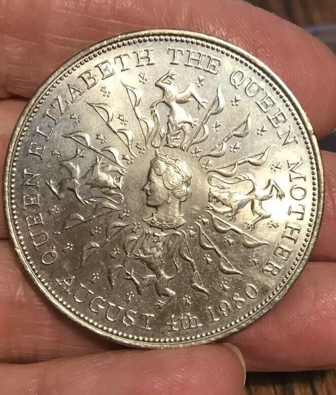 queen mother 80th birthday coin Crown 1980 British With Wallet Commemorative