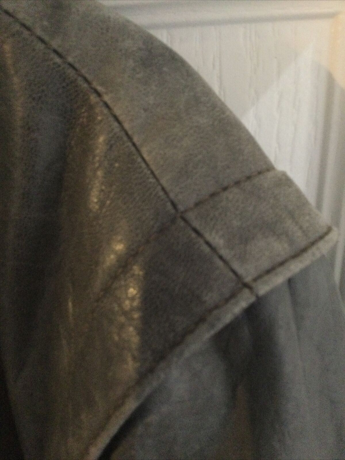 Men's Large Grey Leather Jacket SEARS Vintage 90s ? Blouson Style.