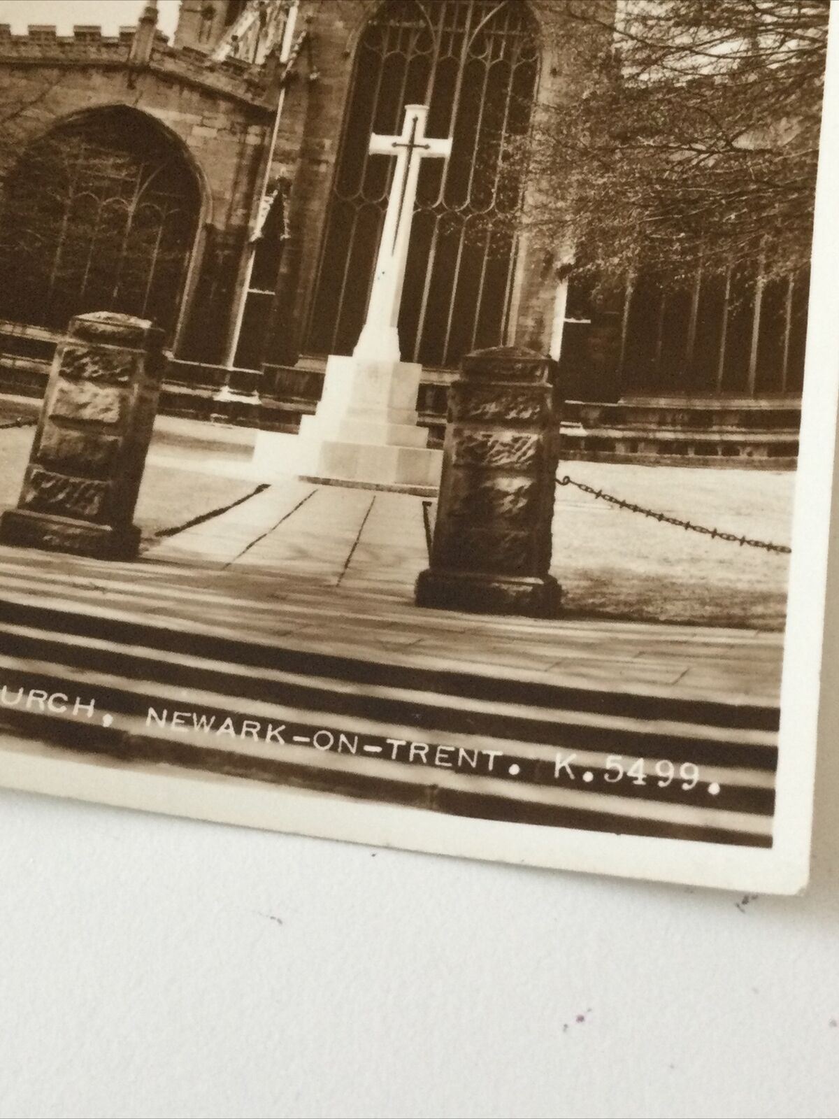Vintage 1955 Photograph Postcard - ENGLAND - The Parish Church Newark On Trent. 1950s Sepia