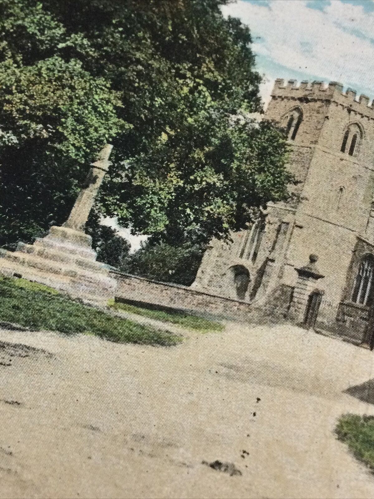 Vintage Postcard - Great Brington Church Northampton. Valentines Series - Hand tinted