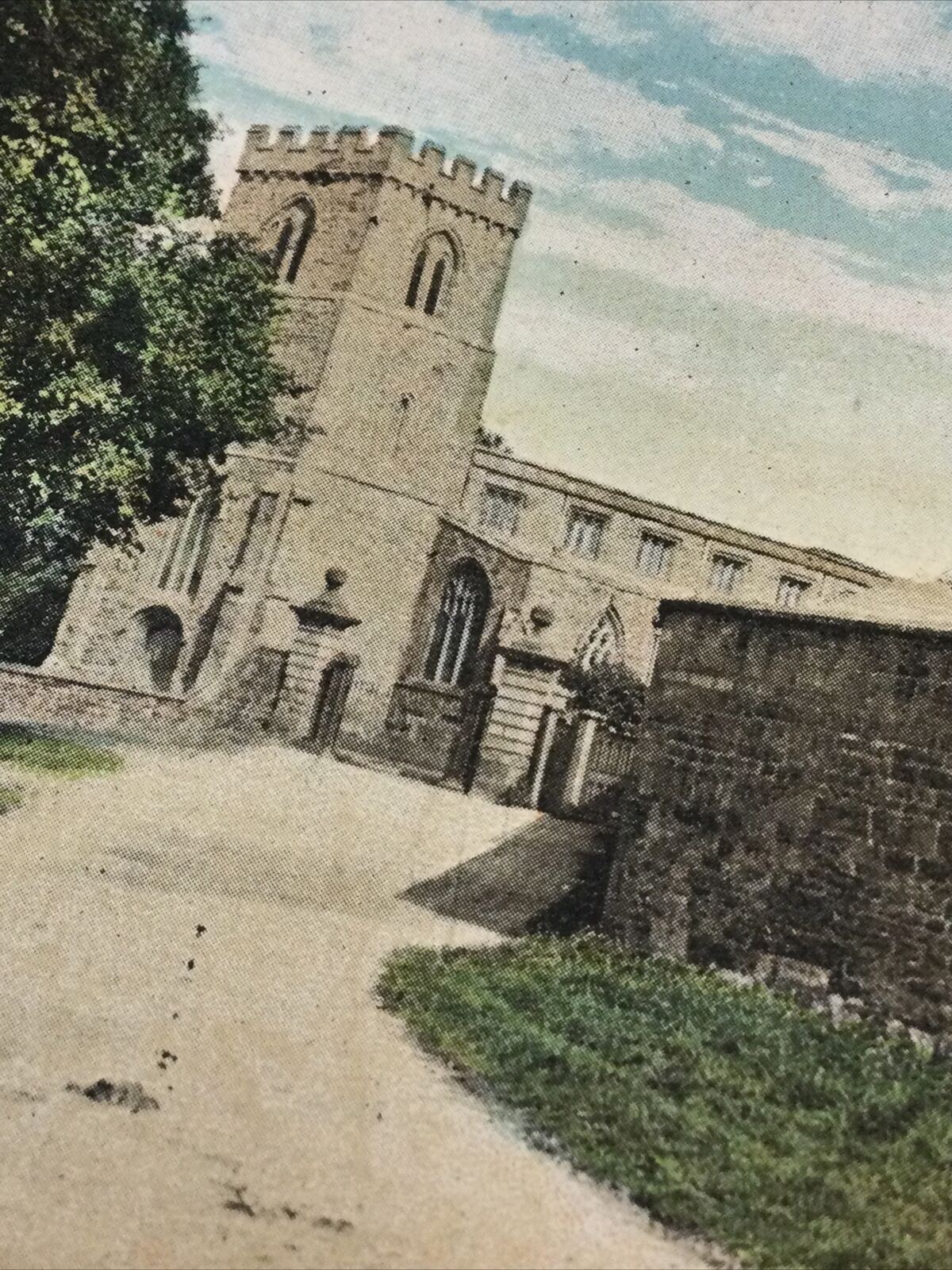 Vintage Postcard - Great Brington Church Northampton. Valentines Series - Hand tinted