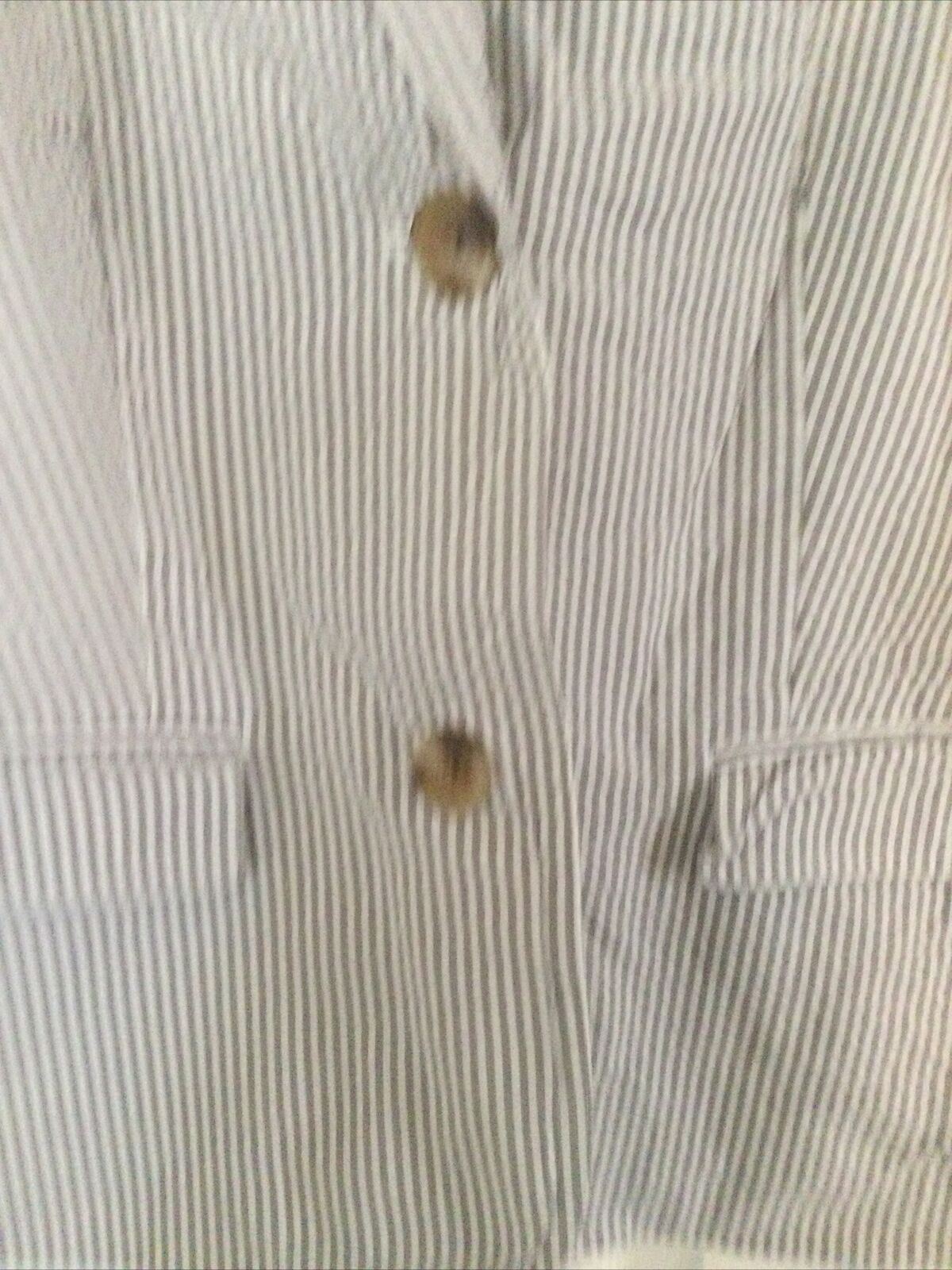 Gap Jacket / Blazer - Size 8 - Brown White Stripes - Lightweight Seersucker Fabric - Boating look