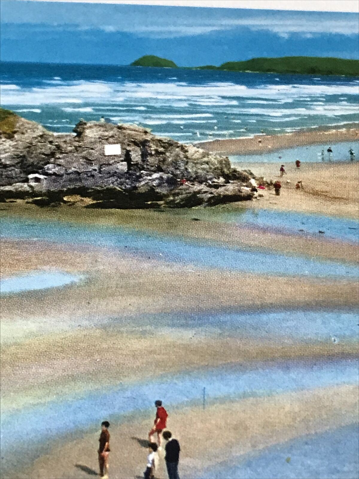 Cornwall Postcard Beach & Chapel Rock Perranporth Seascape Summer holidays