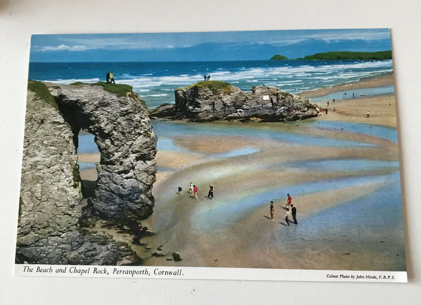 Cornwall Postcard Beach & Chapel Rock Perranporth Seascape Summer holidays
