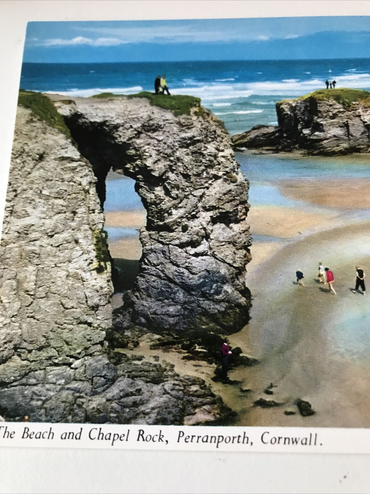 Cornwall Postcard Beach & Chapel Rock Perranporth Seascape Summer holidays