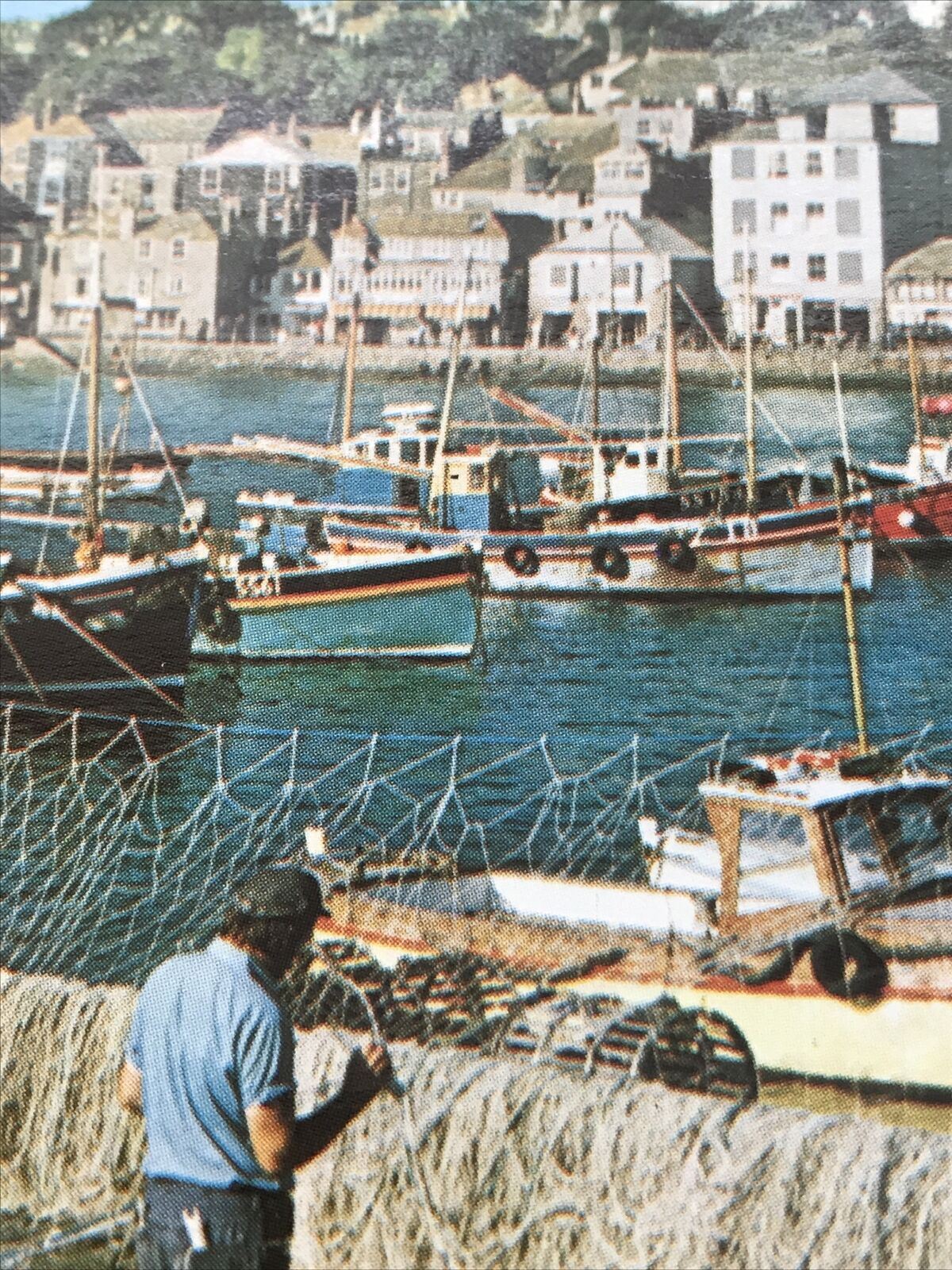 Postcard St Ives Cornwall Harbour Fishing Boats Town Murray King