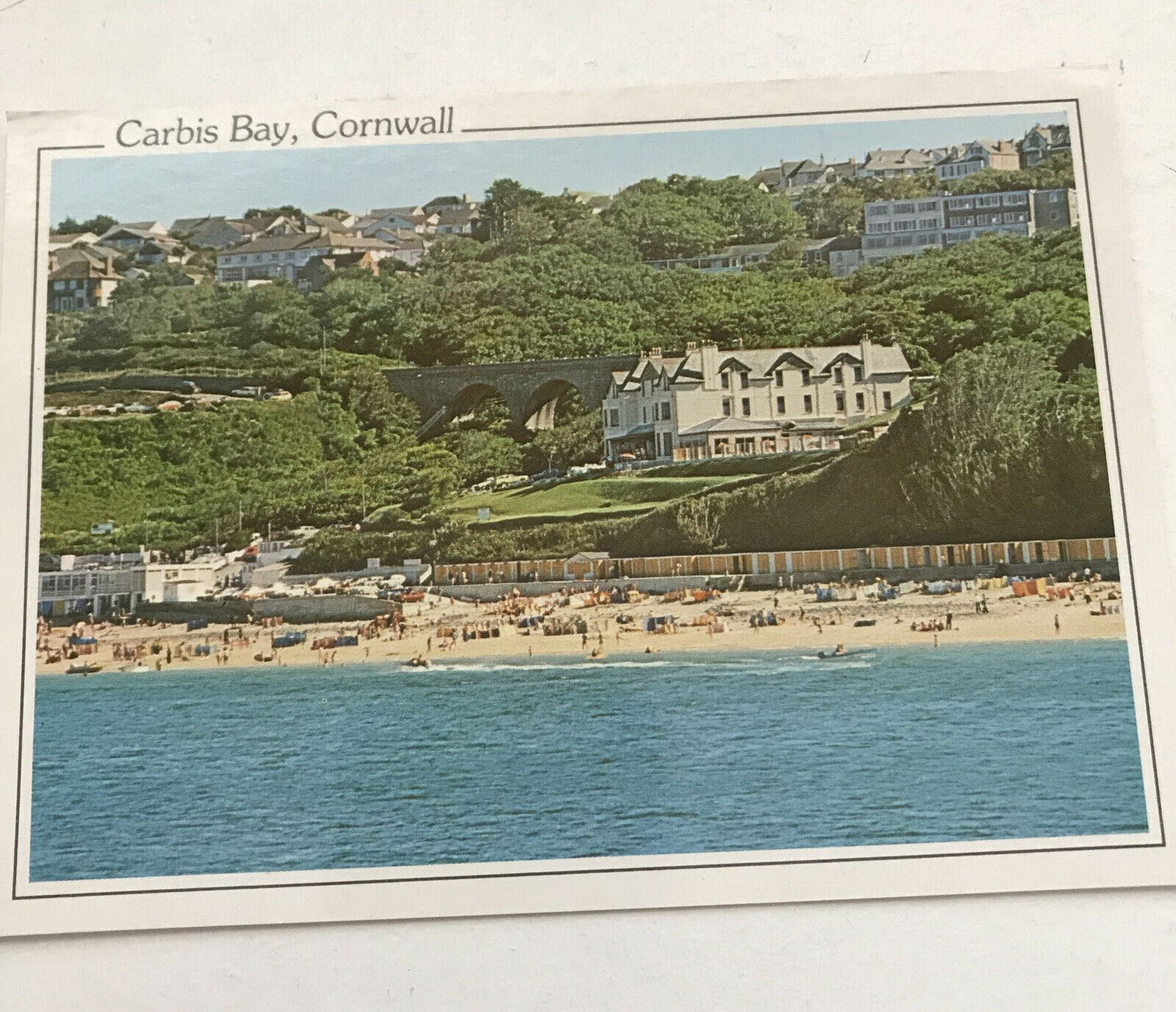 Vintage CORNWALL Postcard - Carbis Bay - Beach Scene - Murray King -
