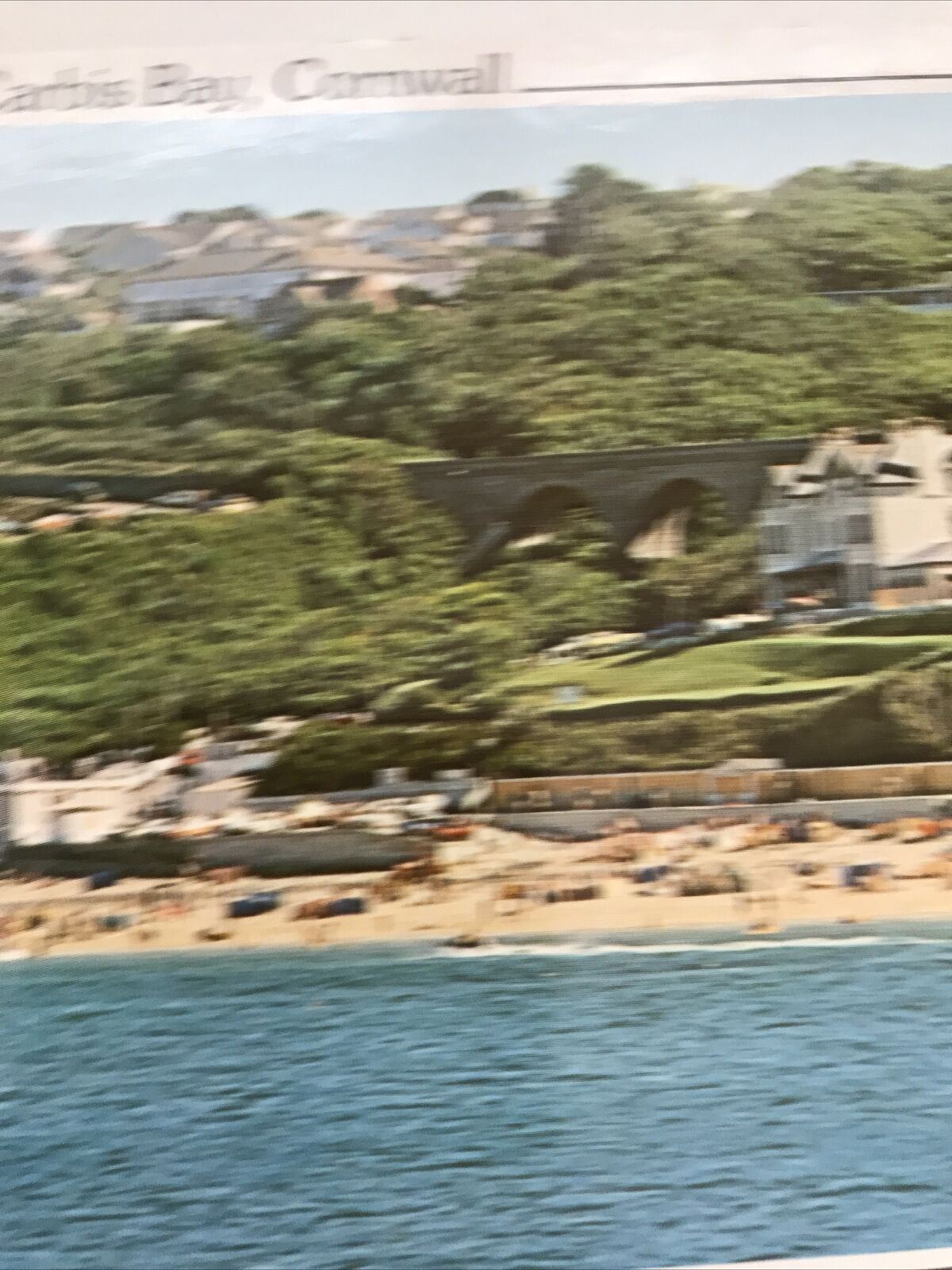 Vintage CORNWALL Postcard - Carbis Bay - Beach Scene - Murray King -