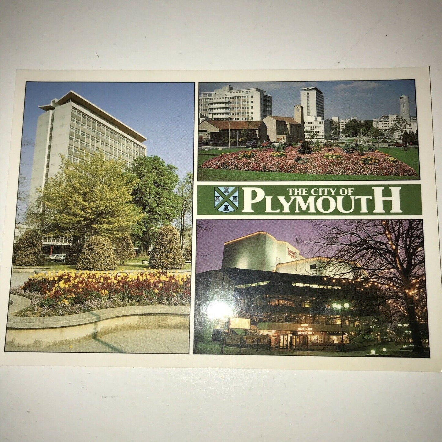 Vintage Postcard Plymouth City Centre Day And Night Large Size Unposted