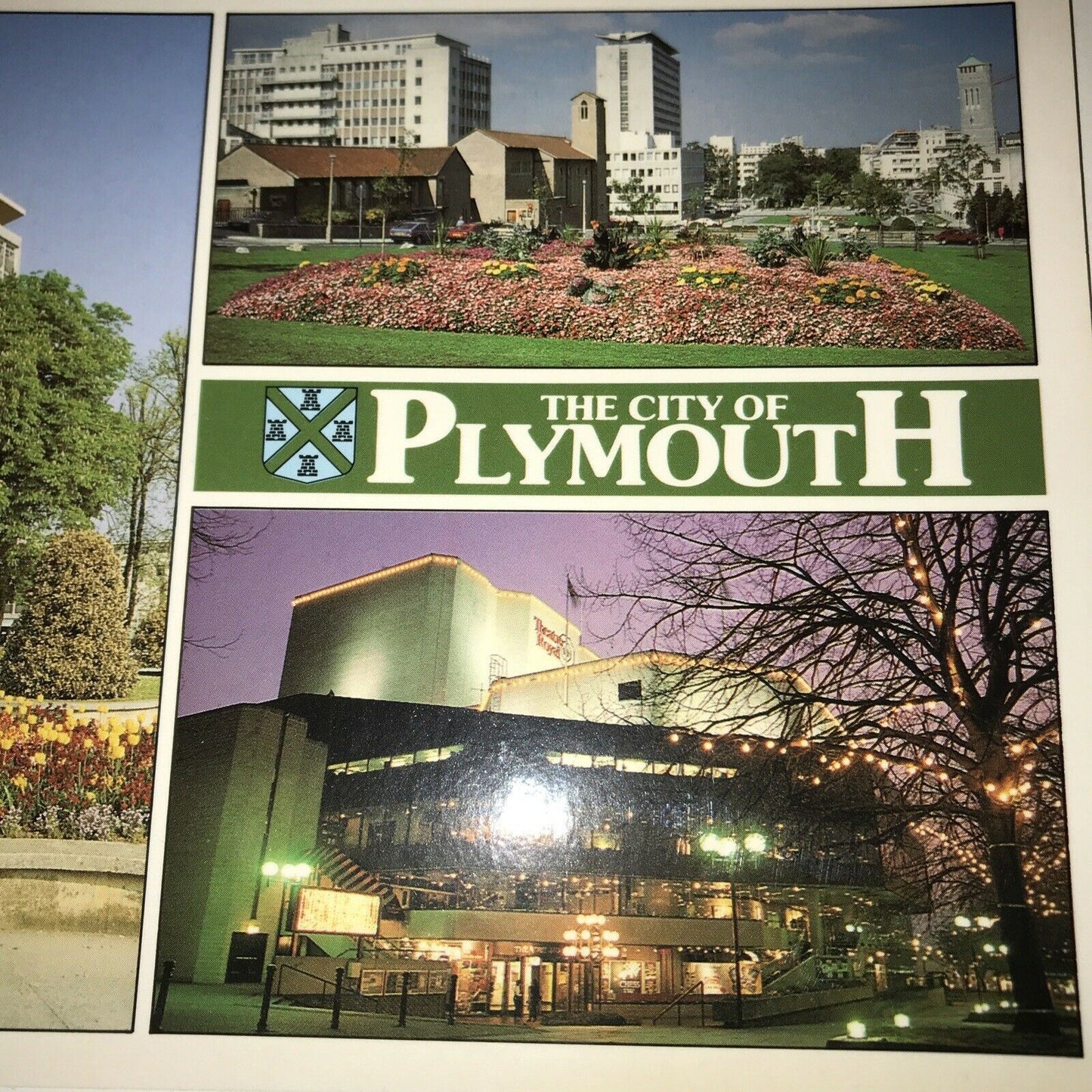 Vintage Postcard Plymouth City Centre Day And Night Large Size Unposted
